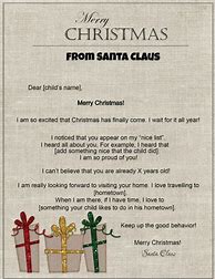 Image result for Funny Letters From Santa to Adults