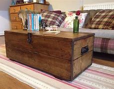 Image result for Wooden Storage Box Coffee Table