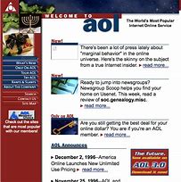 Image result for Earliest Image of AOL Homepage