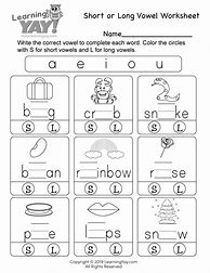 Image result for Long Vowel Worksheets Free First Grade