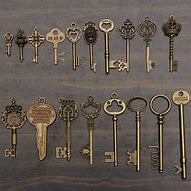 Image result for Bronze Door Knobs and Skeleton Key Rain Chain