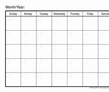 Image result for Blank One Month Calendar Template