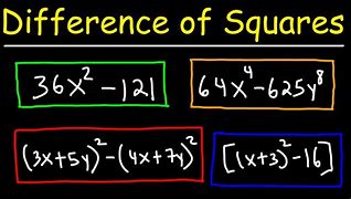 Image result for Difference of Squares Algebra 2