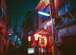 Image result for Japanese Night Rain Street