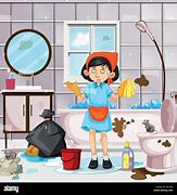 Image result for Cleaning Lady Bathroom Cartoon