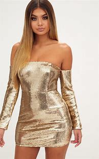 Image result for Sequin Fitted Dress Long Sleeve