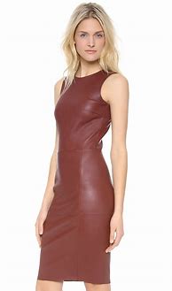 Image result for Brown Leather Dress
