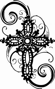 Image result for Christian Cross Black and White Pattern