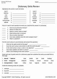 Image result for 2nd Grade Dictionary Worksheets