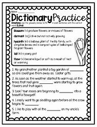 Image result for 2nd Grade Dictionary Worksheets