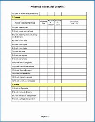 Image result for Preventive Maintenance Checklist Template PDF