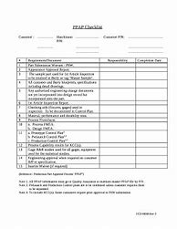 Image result for PPAP Checklist Excel Template