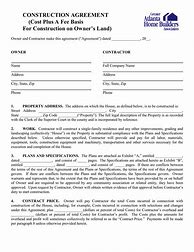 Image result for Cost Plus General Contractor Agreement