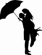 Image result for Kissing Under Umbrella Silhouette