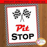 Image result for Disney Pit Stop Sign