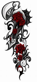Image result for Gothic Tribal Rose Tattoos