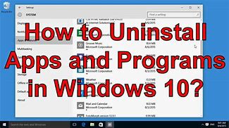 Image result for How to Uninstall in Windows 10