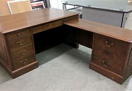 Image result for Real Wooden Office Desk L-shaped