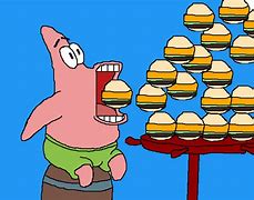 Image result for Patrick Eating All Hamburgerts