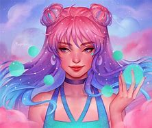 Image result for Cute Anime Galaxy Pastel Portrait Drawing