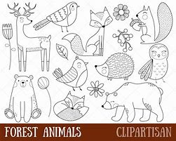 Image result for Forest Animals Black and White