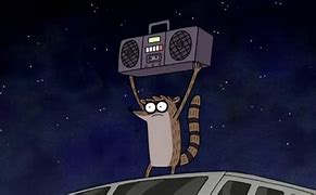 Image result for Rigby Holding Boombox