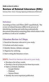 Image result for How to Write RRL