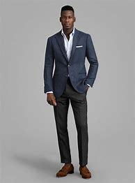 Image result for Navy Blue Blazer with Grey Pants