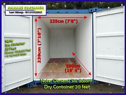 Image result for Lebar Container 20 Feet