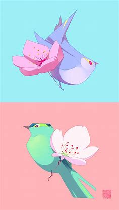 Sakura and Fat Birds by liea on DeviantArt