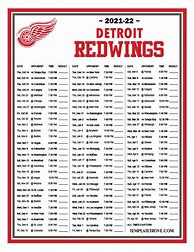 Image result for Detroit Red Wings Printable Schedule