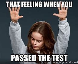 Image result for Passing Test Meme