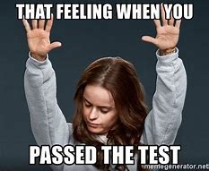 Image result for Passing a Test Meme