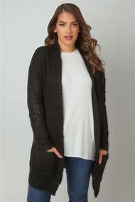 Image result for Plus Size Black Sweater Cardigan