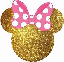 Image result for Minnie Mouse Head Pink and Gold Flowers