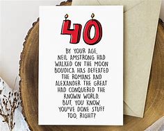 Image result for 40th Birthday Card Images