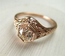 Image result for Vintage-Inspired Rose Gold Engagement Ring