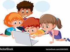 Image result for Kids and Computer Cartoon