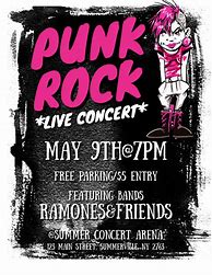 Image result for Punk Rock Concert Flyers