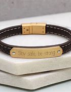 Image result for Leather and Gold Bracelet for Men