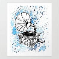 Image result for Vintage Record Player Drawing