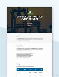 Image result for Construction Job Proposal Template