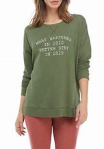 Image result for New Directions Studio Women's Drop Shoulder Graphic Sweatshirt - Peach