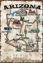 Image result for Arizona Map with Tourist Attractions