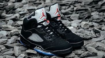 Image result for Jordan 5 Metallic Black Front Face