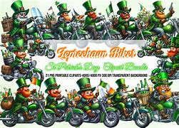 Image result for Clip Art of Leprechaun Biker