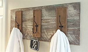 Image result for Wood Bathroom Towel Hooks