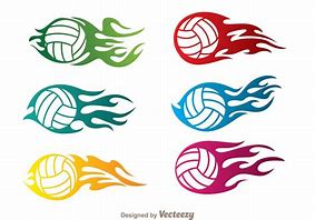 Image result for Volleyball with Flames