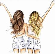 Image result for Best Friend Drawings Brown Hair