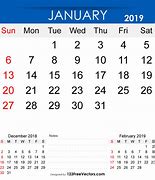 Image result for Plain Calendar January 2019